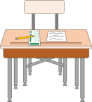 school-desk-and-chair-with-scantron-and-test